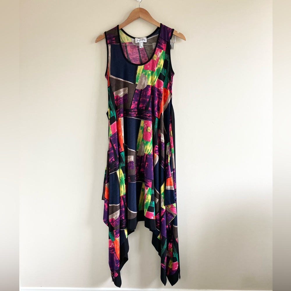 Joseph Ribkoff Multicolor Asymmetrical Sleeveless Dress